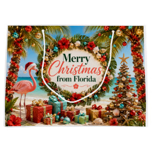 Florida Festive Flamingos Weihnachten Große Geschenktüte