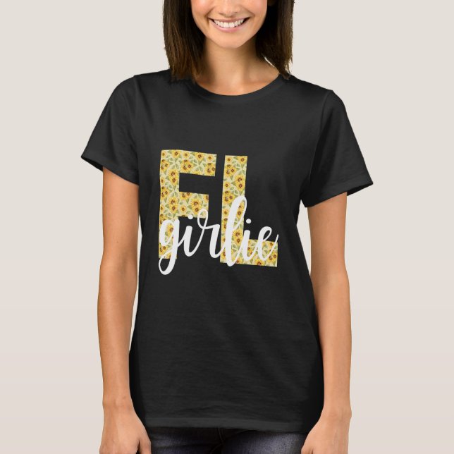Florida FL Girl Staatsstolz Einfach Preppy Sunfloe T-Shirt (Vorderseite)
