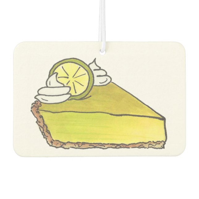 Florida FL Keys Key Limon Pie Slice Dessert Food Autolufterfrischer (Vorderseite)