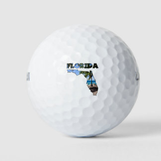 Florida FL Palm Tree and Beach Light Print Golfball