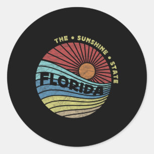 Florida Fl Summer Miami Vibes Beach Sunshine Staat Runder Aufkleber