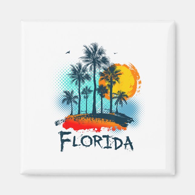 Florida Fl Summer Miami Vibes Beach Sunshine State Magnet (Vorne)