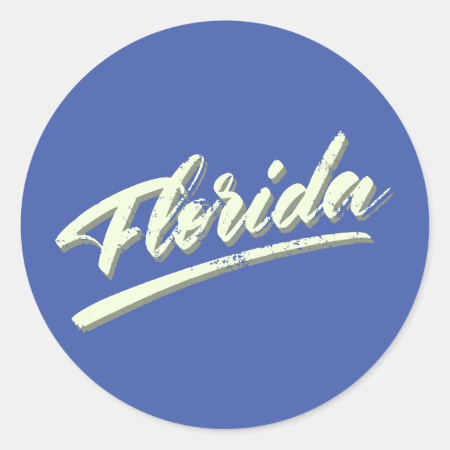 Florida FL Sunshine Staat Classic Round Sticker (Vorderseite)
