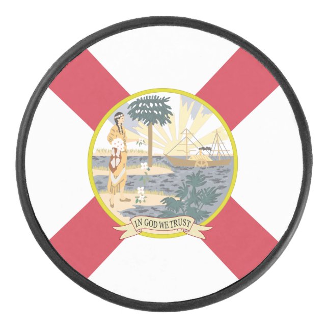 Florida Flag: Der Sonnenschein-Staat von Floridian Eishockey Puck (Vorderseite)