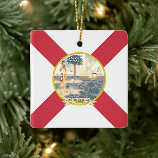 Florida Flag: Der Sonnenschein-Staat von Floridian Keramikornament (Baum)