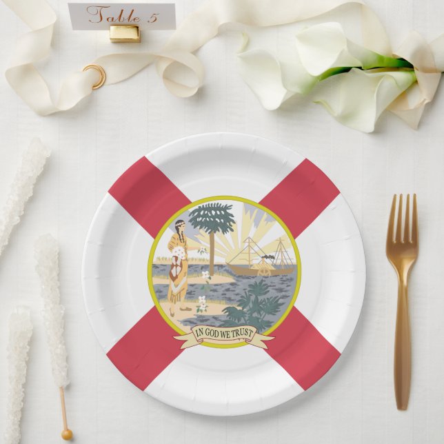 Florida Flag: Der Sonnenschein-Staat von Floridian Pappteller (Hochzeit)