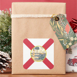 Florida Flag: Der Sonnenschein-Staat von Floridian Quadratischer Aufkleber