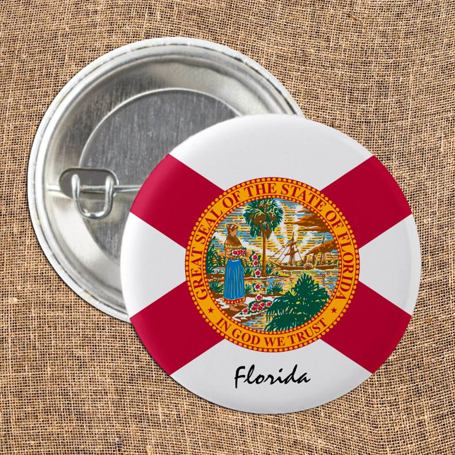Florida Flag & Florida Staat USA / Sport Button (Von Creator hochgeladen)