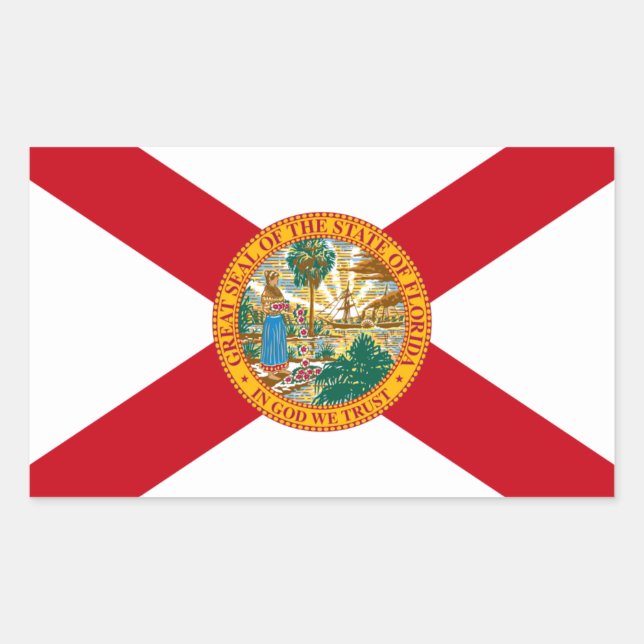 Florida Flag Rechteckiger Aufkleber (Vorderseite)