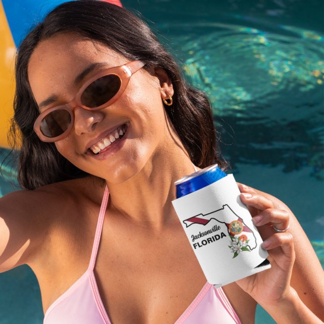 Florida Flag und Blume Cooler benutzerdefiniert Dosenkühler (Von Creator hochgeladen)