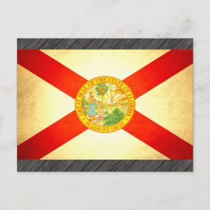 Florida-Flagge mit Sun-Kuss Postkarte