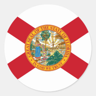 Florida-Flaggen-Aufkleber Runder Aufkleber