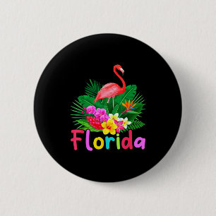 Florida Flamingo tropische Pflanze Sommerurlaub Button