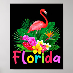 Florida Flamingo Tropische Pflanze Sommerurlaub Poster