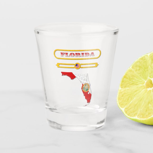 FLORIDA, FLORIDA MAP, USA. SAMER BRASIL SCHNAPSGLAS (Vorderseite)