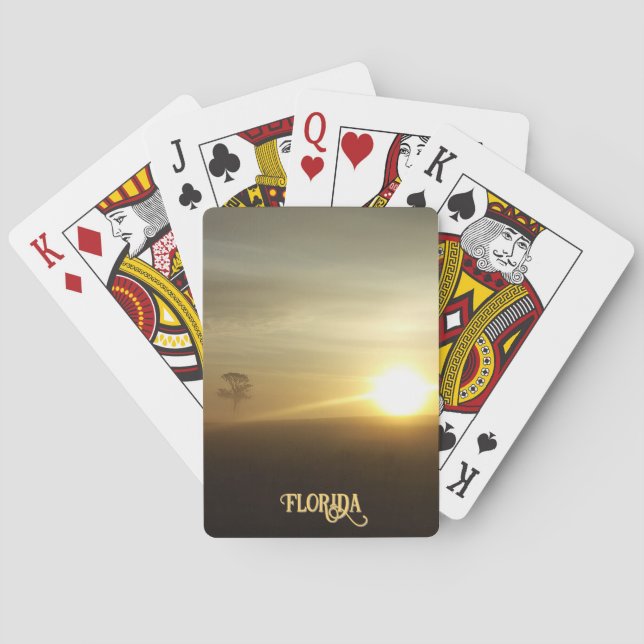 Florida Foggy Morning Sunrise Natural Fotografy Spielkarten (Rückseite)