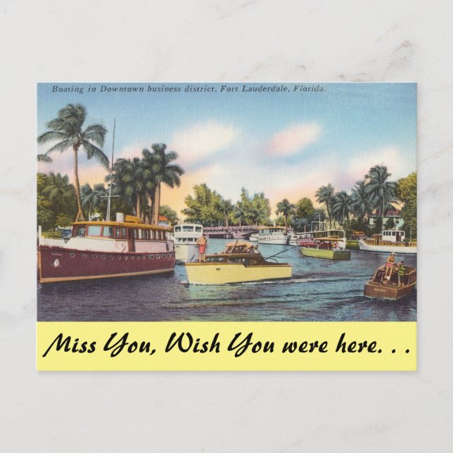 Florida, Ft. Lauderdale, Bootstadt Postkarte (Vorderseite)