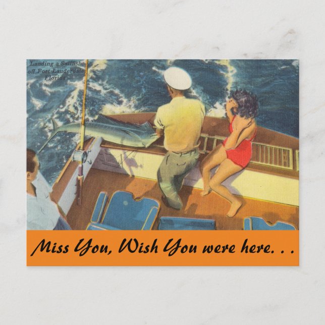 Florida, Ft. Lauderdale, Sailfish Postkarte (Vorderseite)