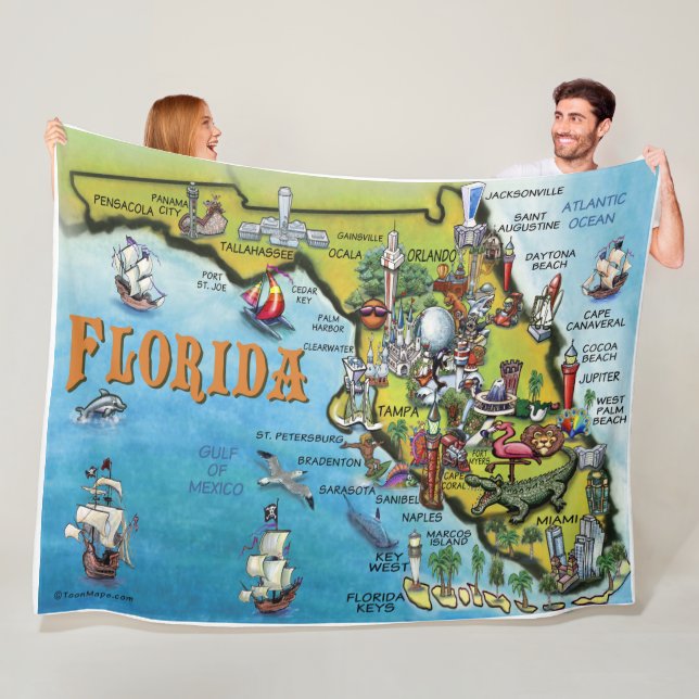 Florida Fun Karte Fleecedecke (Beispiel)