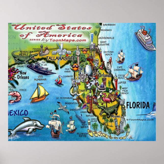 Florida Fun Karte Poster (Vorne)