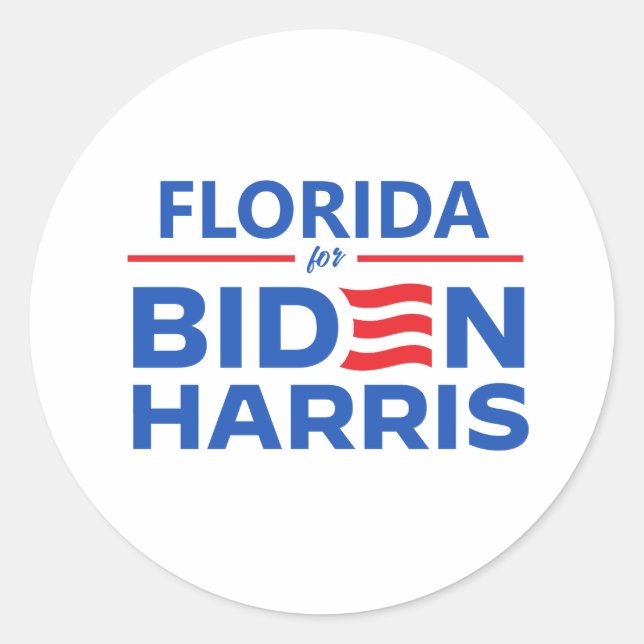 Florida für Biden Harris Runder Aufkleber (Vorderseite)