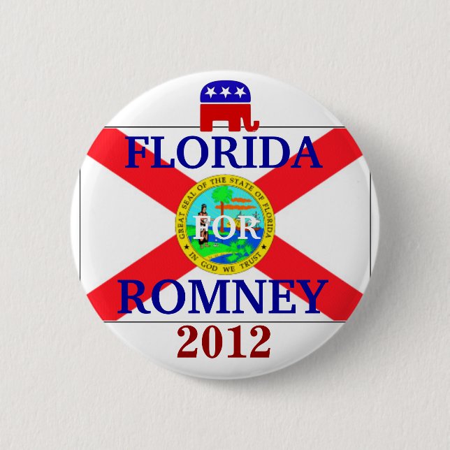 Florida für Romney 2012 Button (Vorderseite)