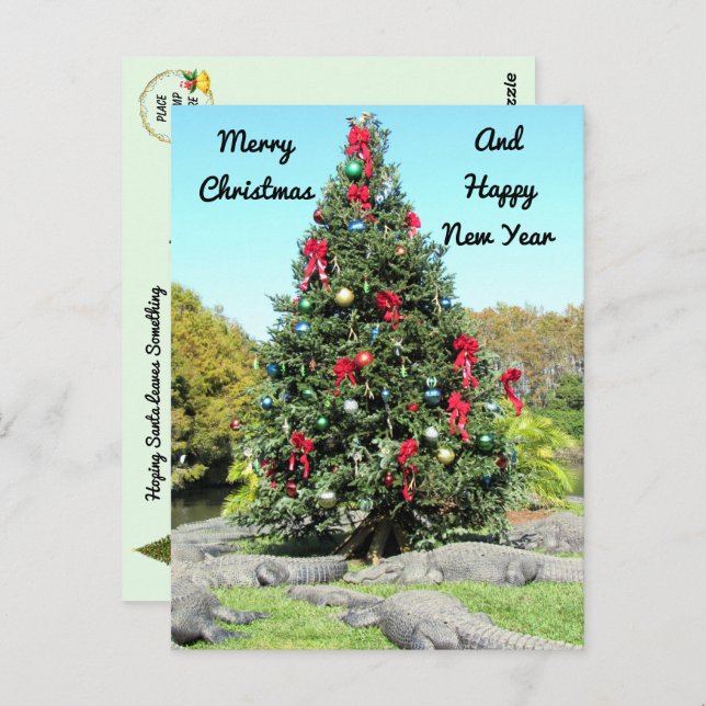 Florida Gator Christmas Tree Postkarte (Vorne/Hinten)