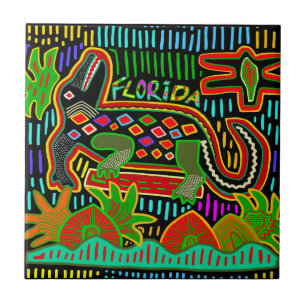 Florida Gator im tropischen Dschungel Fliese