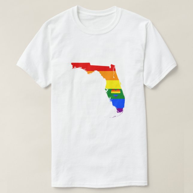Florida Gay Pride Rainbow Flag Herzstück GLBTQ Des T-Shirt (Design vorne)