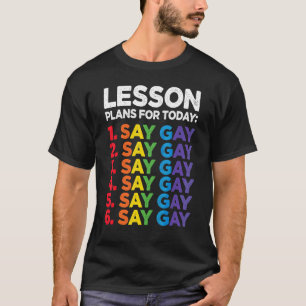 Florida Gay Say Gay Lektionspläne für heute LGBTQ T-Shirt
