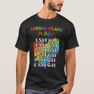 Florida Gay Say Gay Lektionspläne für heute LGBTQ  T-Shirt