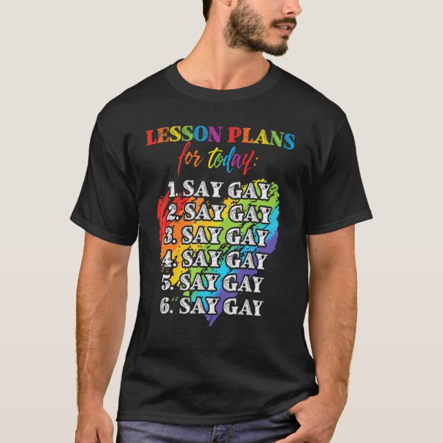 Florida Gay Say Gay Lektionspläne für heute LGBTQ  T-Shirt (Vorderseite)