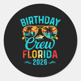 Florida Geburtstags-Crew-Urlaub 2026 Familie Runder Aufkleber