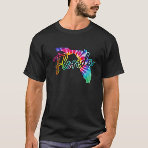Florida Gefärbte Krawatte Staat Karte Vintage Ret T-Shirt
