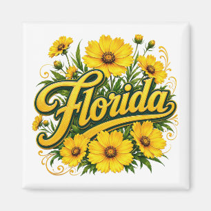 Florida-Gelbstern-Wildblume Magnet