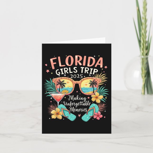 Florida Girls Trip 2025 Beach Vibes Family Vacatio Karte (Vorderseite)