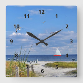 Florida-Golf-Küsten-Uhr Quadratische Wanduhr