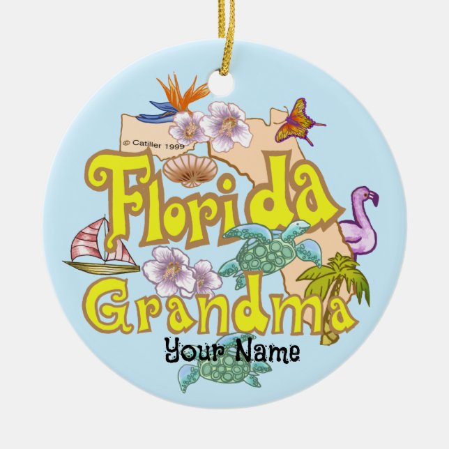 Florida Grandma Keramik Ornament (Vorne)