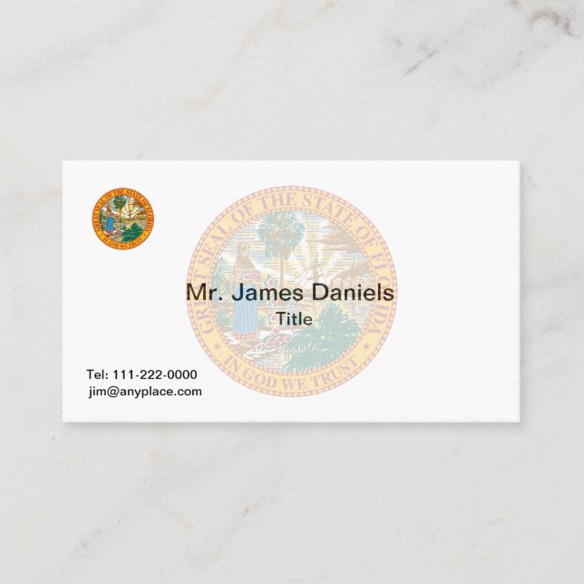 Florida Great Siegel Visitenkarte (Vorderseite)