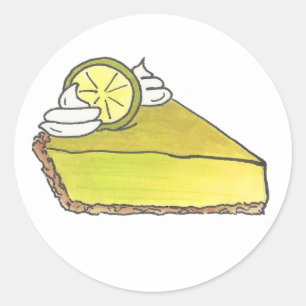 Florida Green Key Limon Keylime Pie Slice Dessert Runder Aufkleber