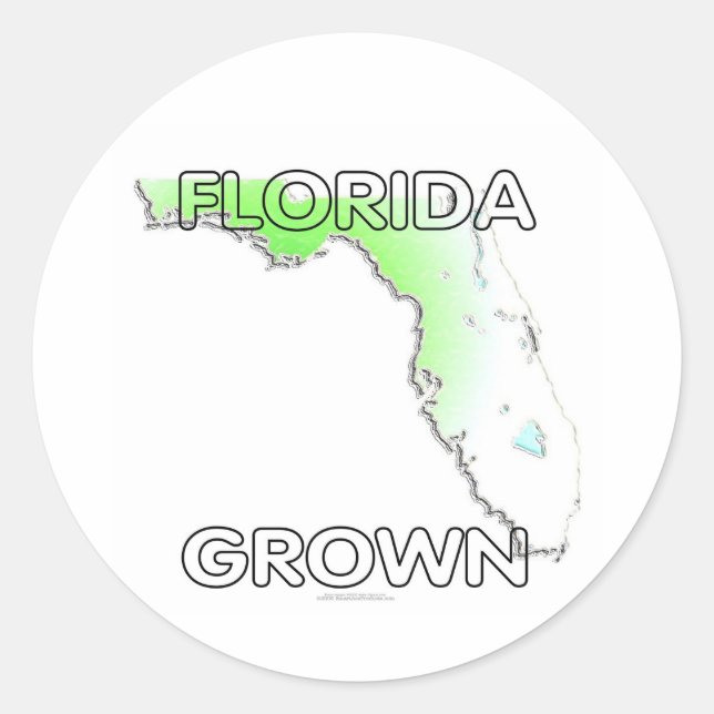 Florida Grown Runder Aufkleber (Vorderseite)