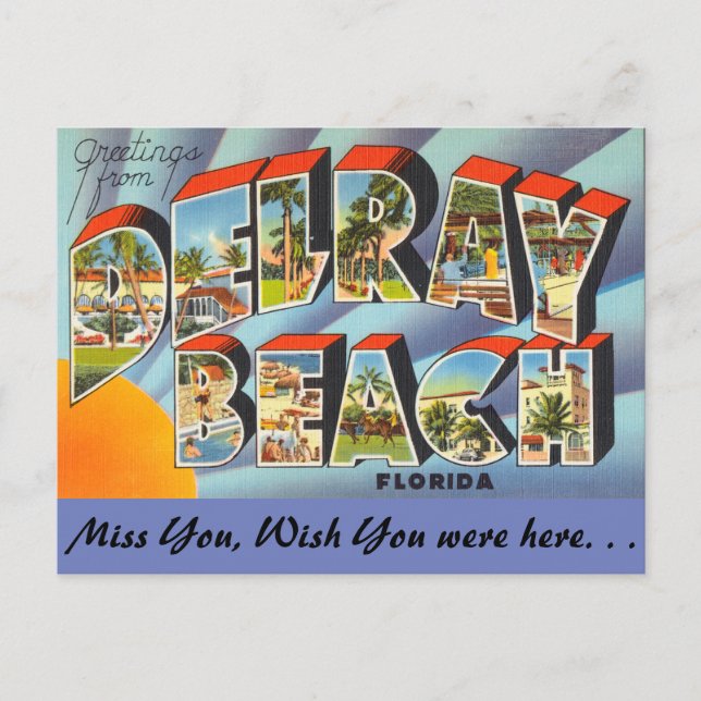 Florida, Grüße aus Delray Beach Postkarte (Vorderseite)