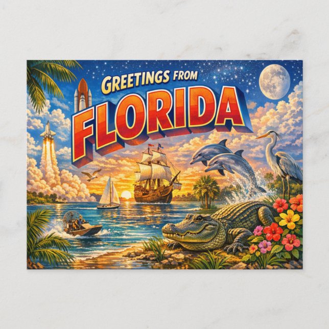 Florida Grüße von der Postkarte  (Vorderseite)