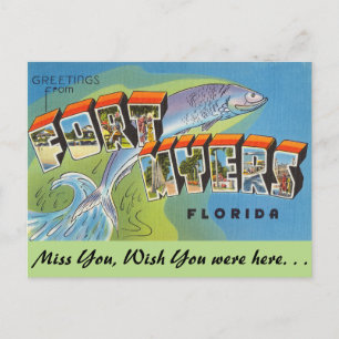 Florida, Grüße von Fort Myers Postkarte