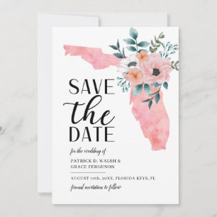Florida-Hochzeit in Urlaubsort für Aquarellbilder Save The Date