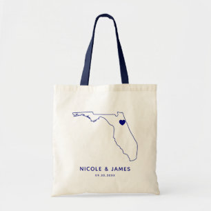 Florida Hochzeit Willkommenstasche Tote Navy Blau Tragetasche
