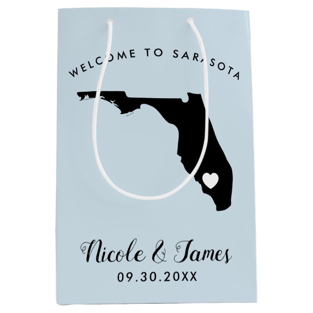 Florida-Hochzeits-Willkommens-Tasche für aus Mittlere Geschenktüte (Vorderseite)