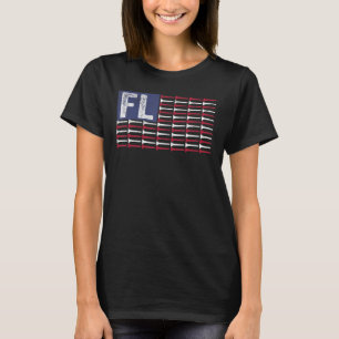 Florida Home State Fl American Flag Patriotic Golf T-Shirt