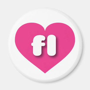 Florida Hot Pink heart - I Liebe fl Magnet