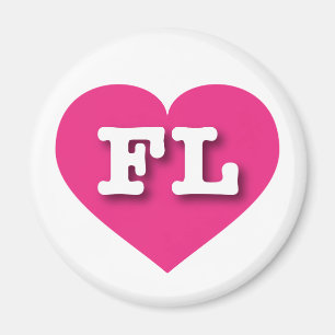 Florida Hot PInk Herz - I Liebe FL Magnet